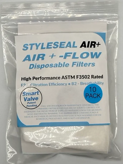 AIR+ FLOW mask filters 10-pack valve-ready