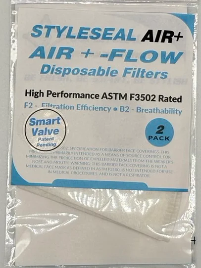 AIR+ FLOW mask filters 2-pack valve-ready