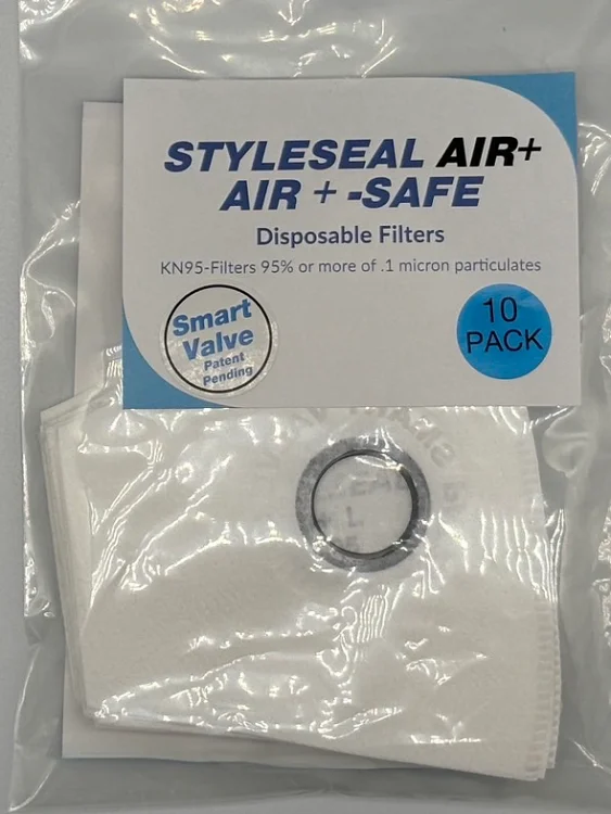 AIR+ SAFE mask filters 10-pack valve-ready